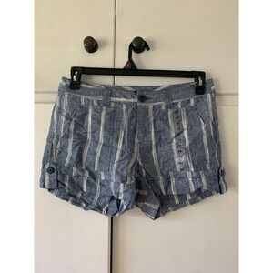 Gap Striped Roll Tab Shorts Blue White‎ Casual Summer Size 4